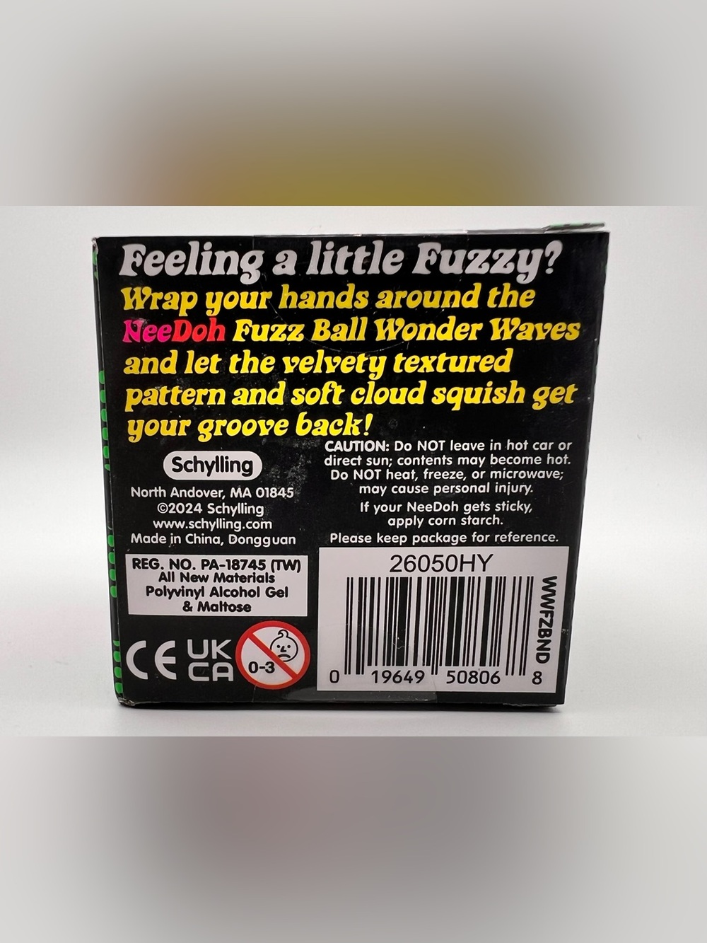 Schylling NeeDoh Fuzz Ball Wonder Waves Sensory Fidget Toy Neon Green NWT - Picture 3 of 4